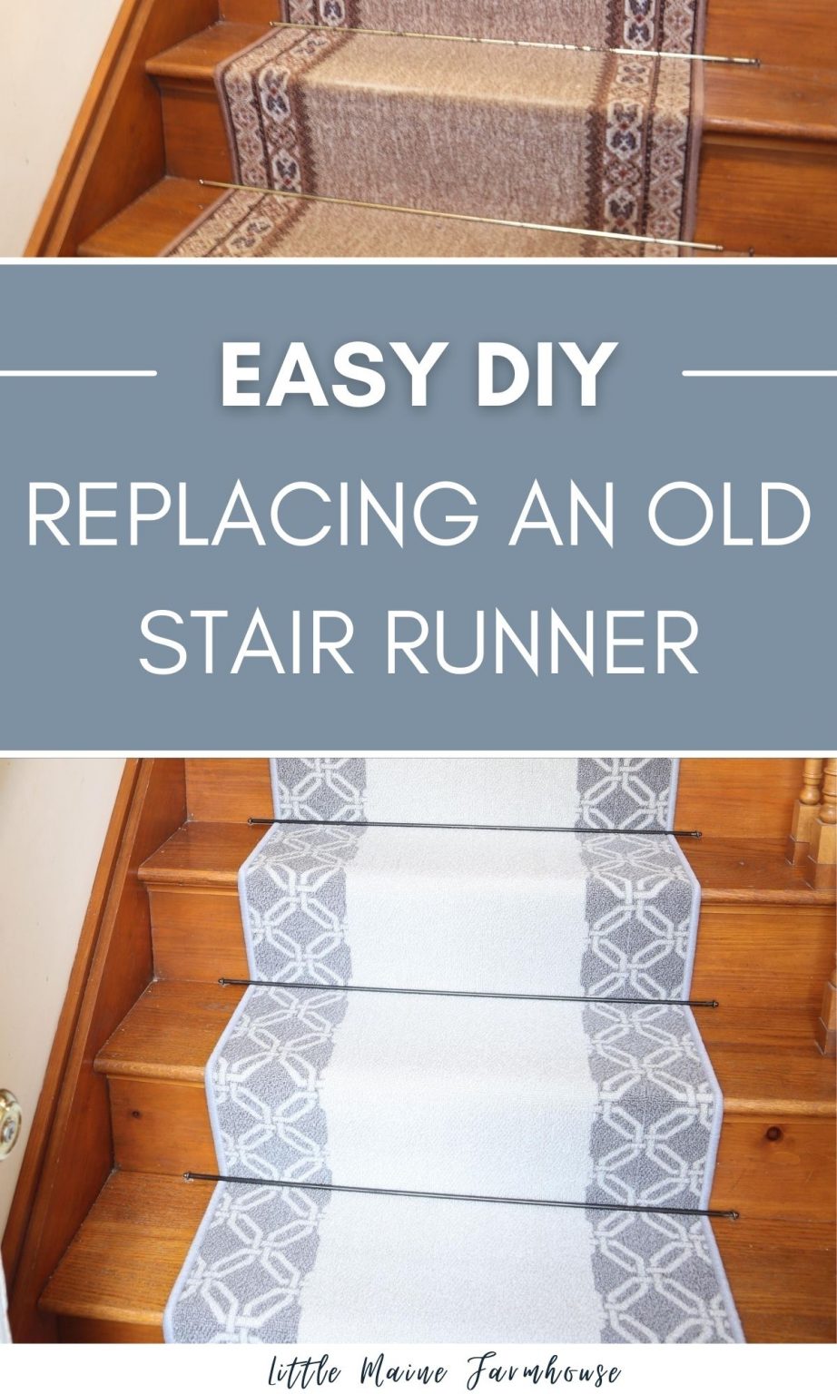 How to Replace a Stair Runner - Little Maine Farmhouse